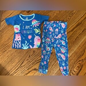 I am unique Pajama Set 12-18M with Colorful Sea Creatures